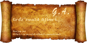 Grünvald Albert névjegykártya